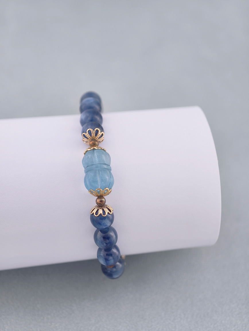Natural Kyanite and Aquamarine Bracelet