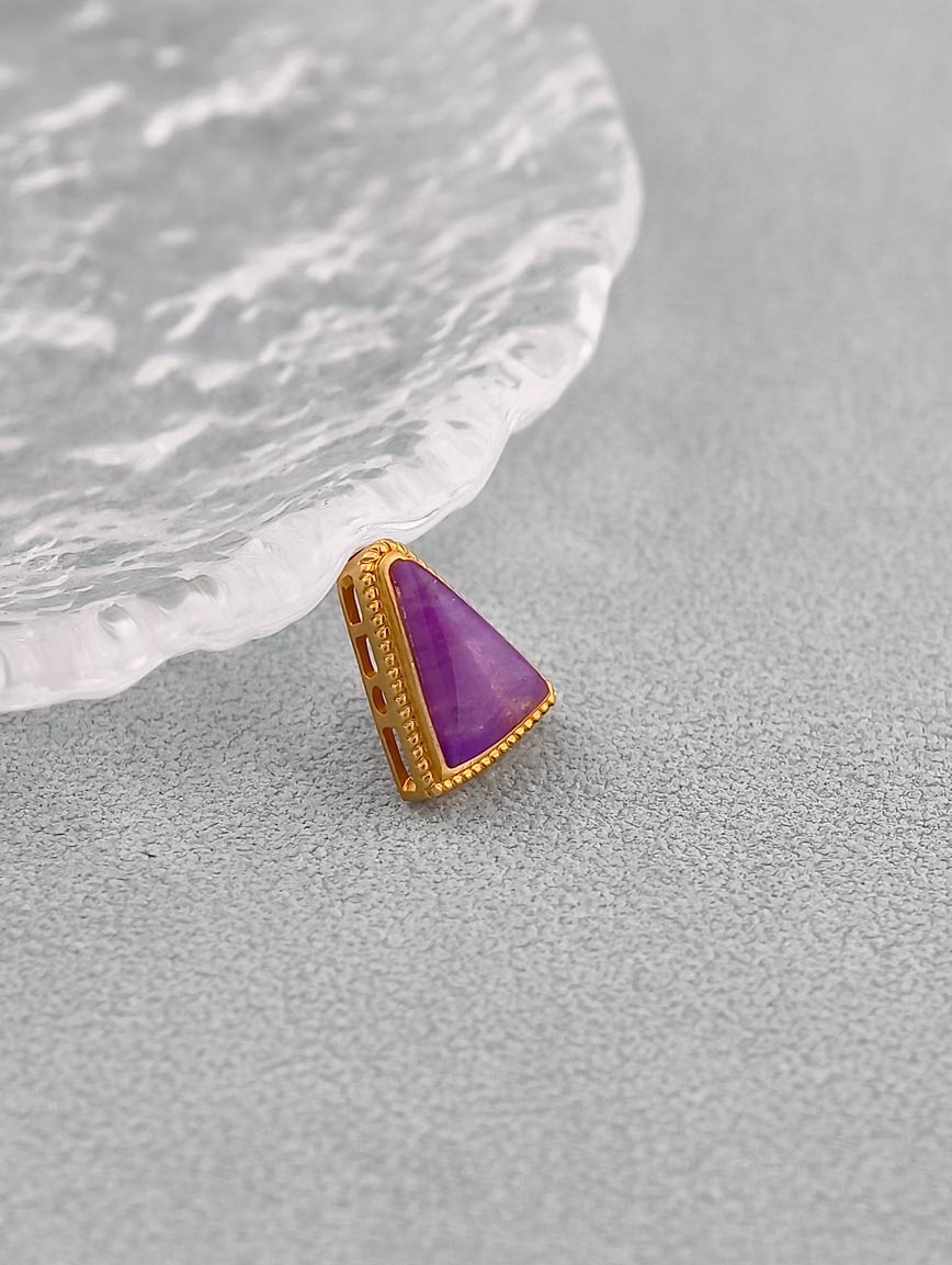 18K Gold Natural Sugilite Unique Style DIY Accessory