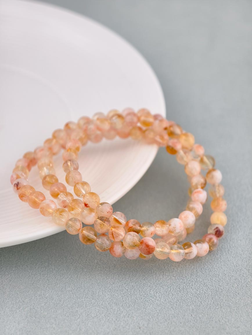 Natural Yellow Koi Three-Wrap Bracelet