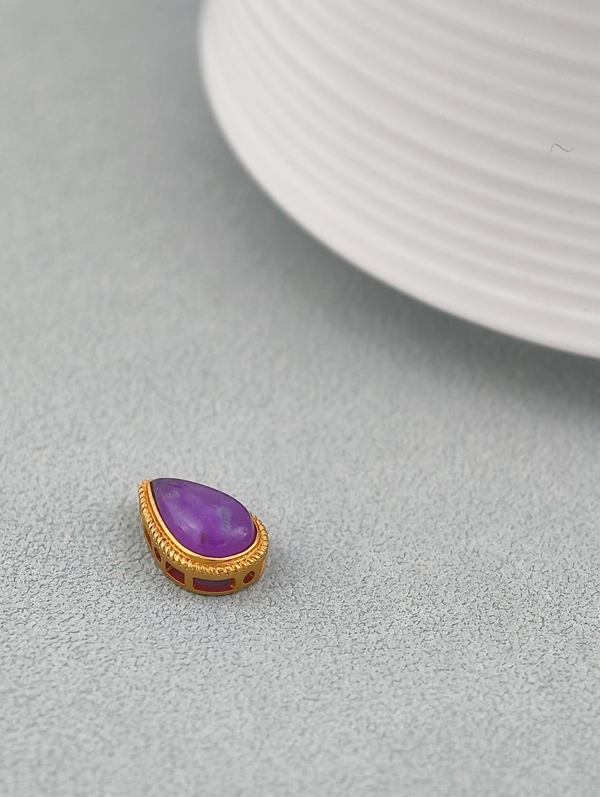 18K Gold Water Drop Shaped Sugilite DIY Accessory