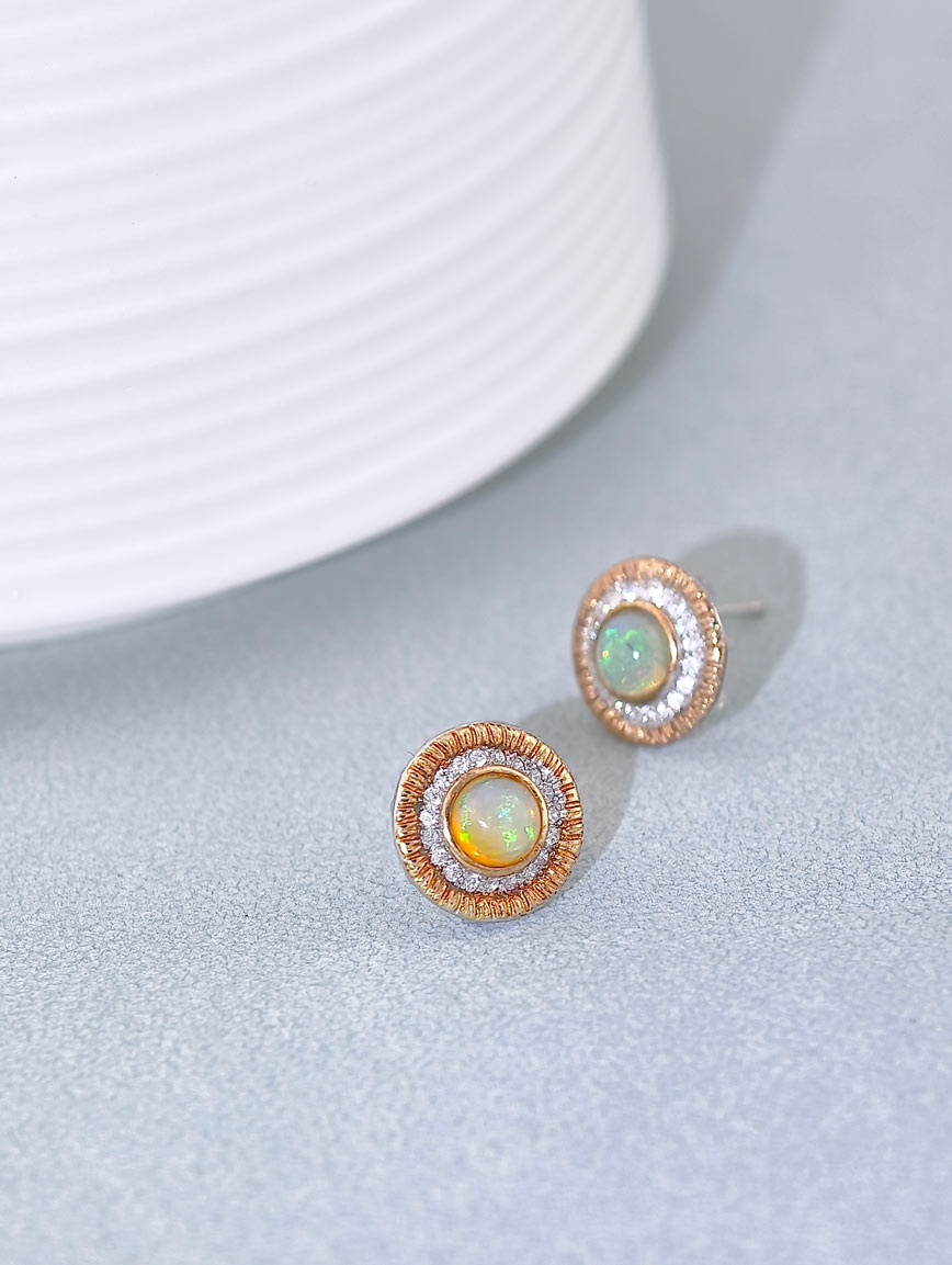 Natural Opal Sterling Silver Earrings