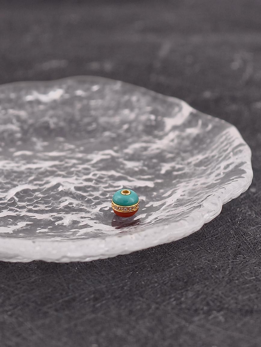 Natural South Red Agate and Turquoise Handmade Bead DIY Accessory