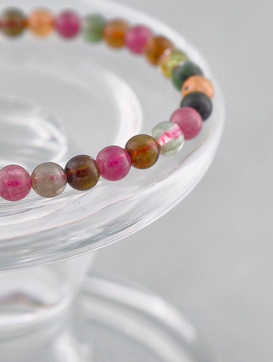 Natural Brazilian Rainbow Tourmaline Bracelet