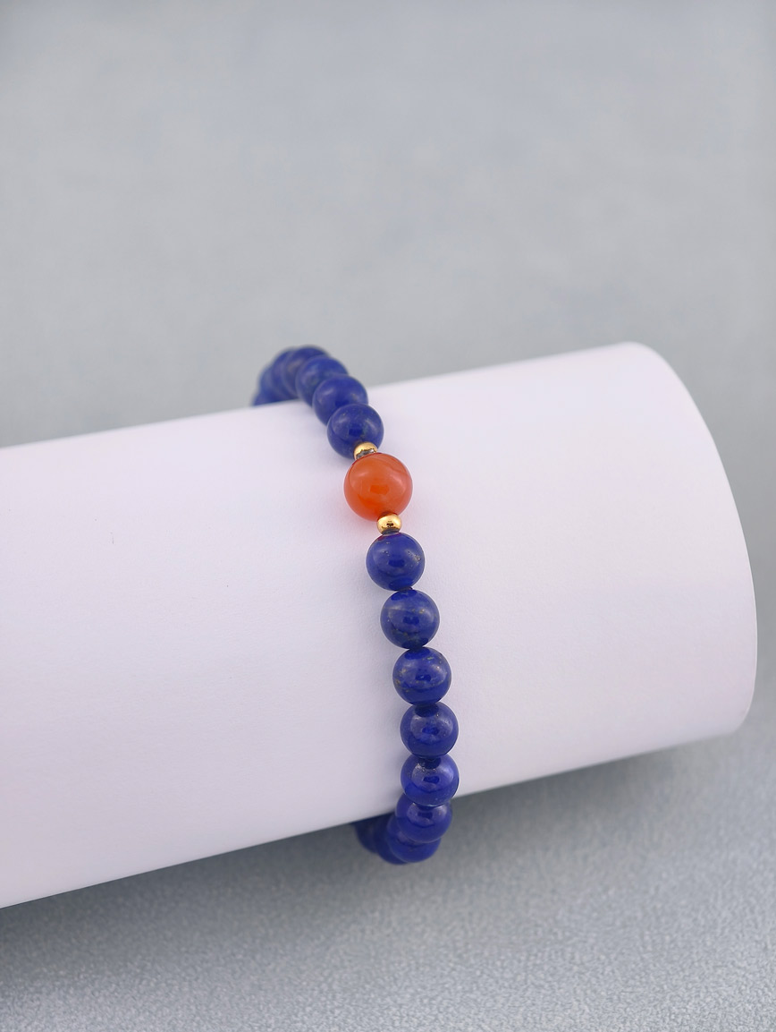Natural Lapis Lazuli with South Red Agate Bracelet