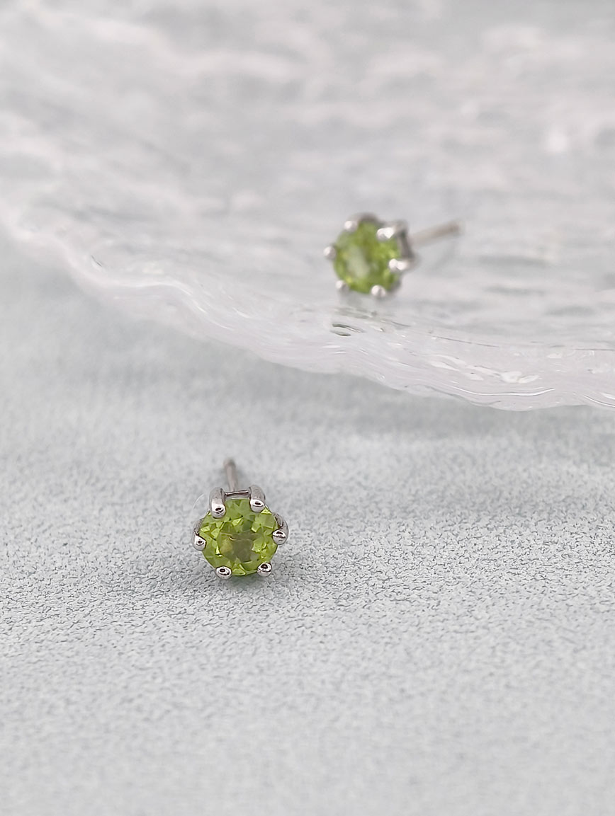 Natural Peridot Sterling Silver Earrings