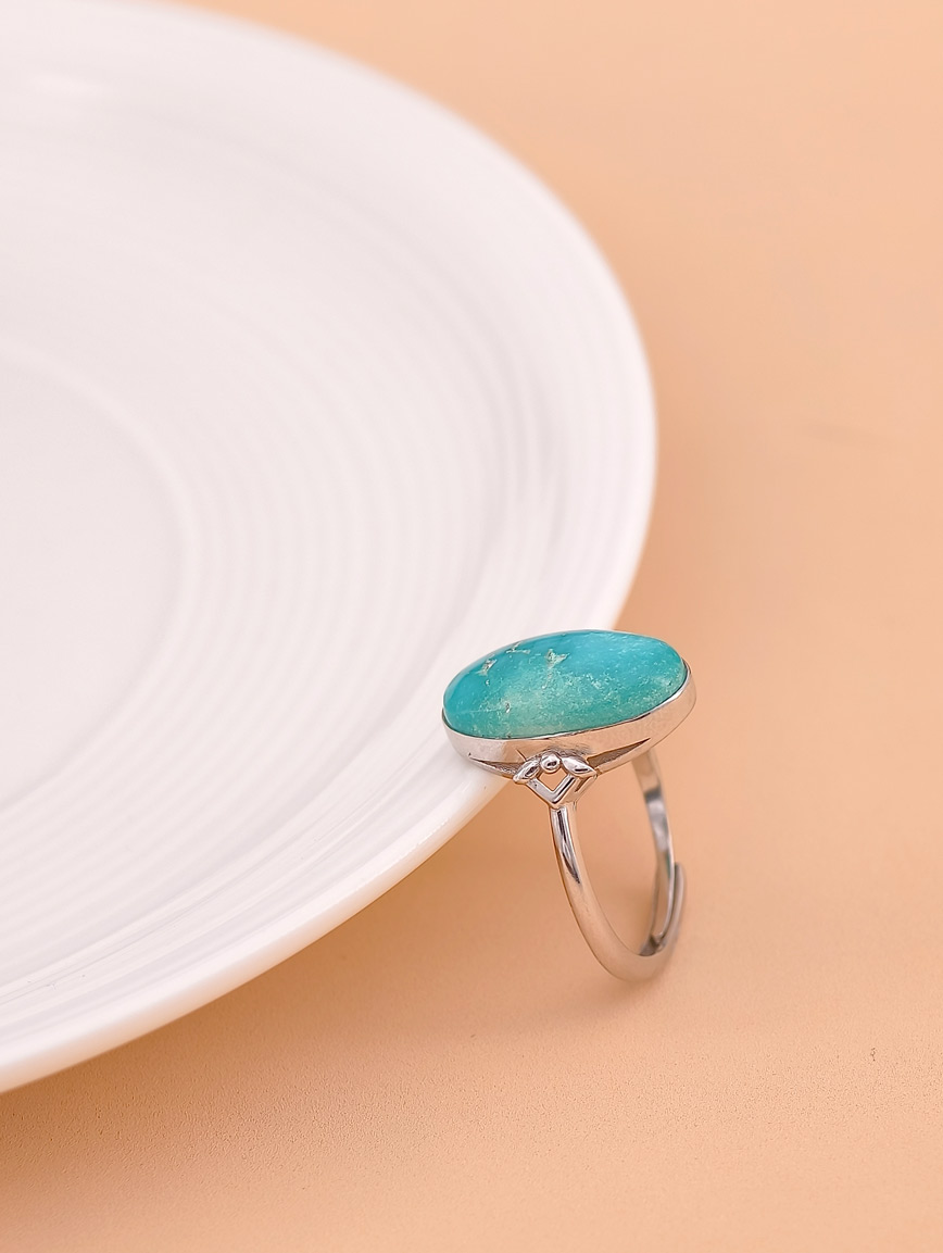 Tiffany Blue Turquoise Sterling Silver Gold-Plated Ring