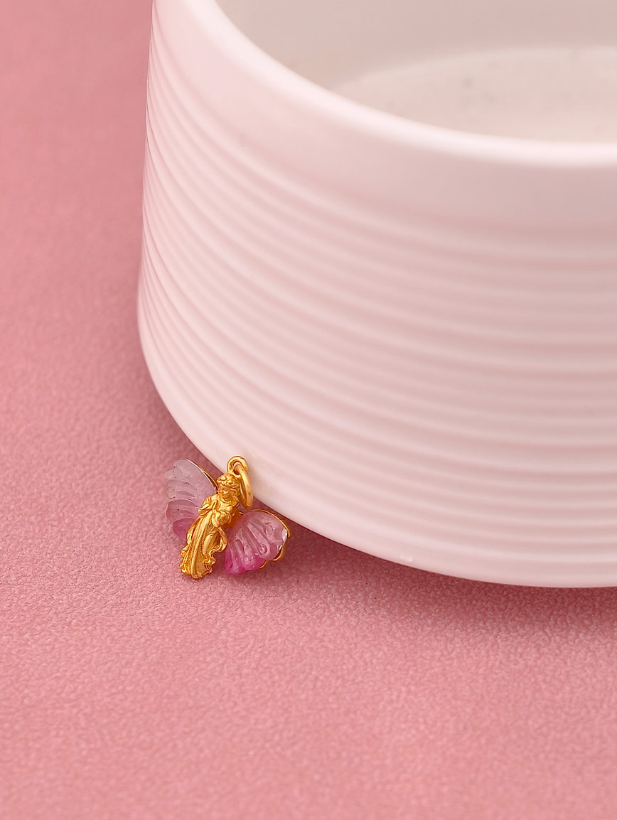 Natural Pink Tourmaline Sterling Silver Pendant