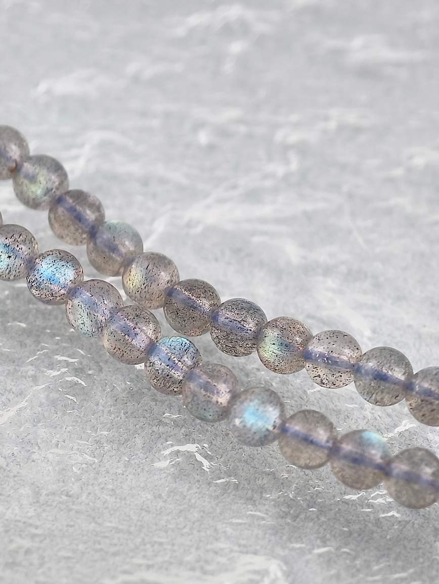 Natural Labradorite Three-Wrap Bracelet