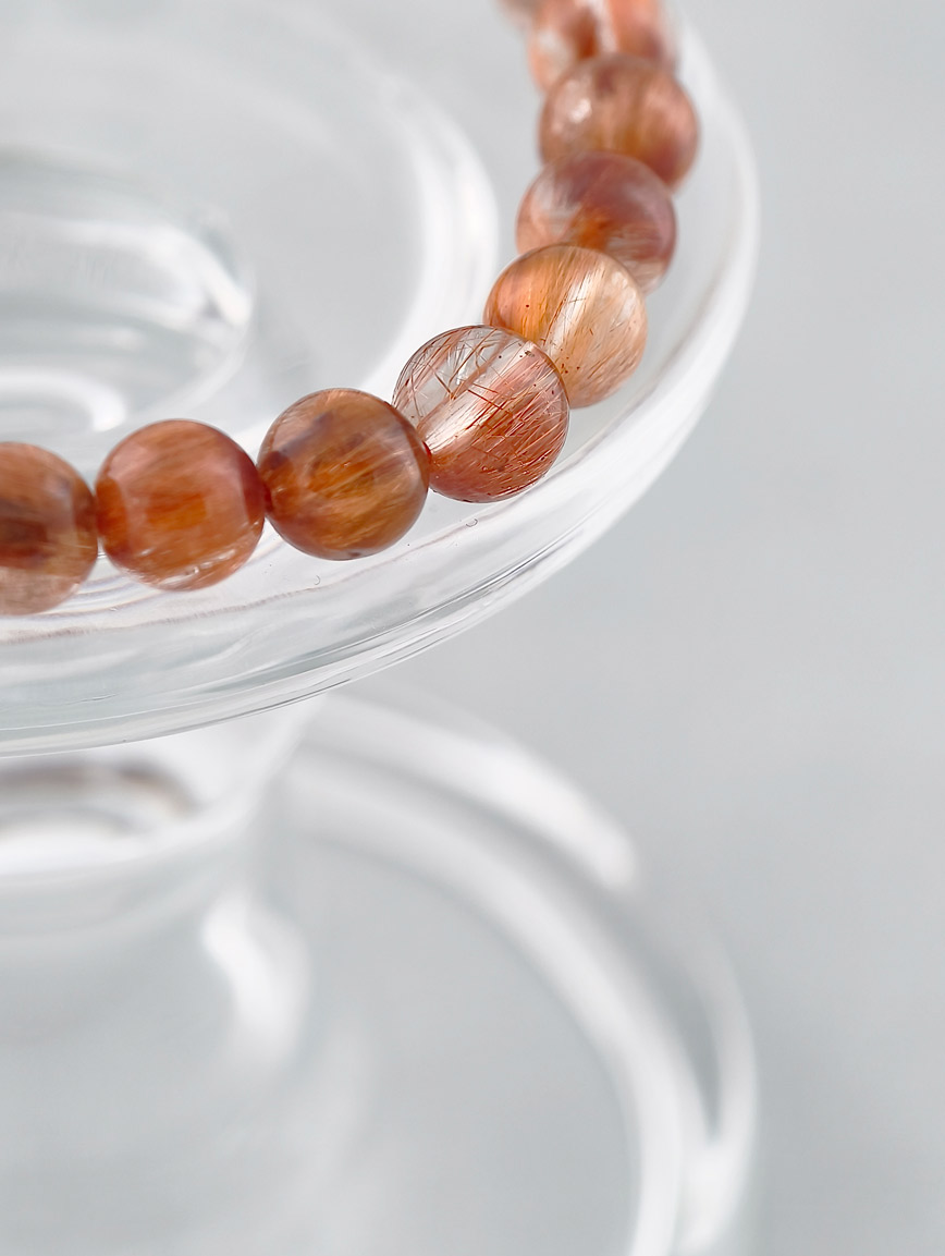 Natural Brazilian Copper Rutilated Quartz Bracelet