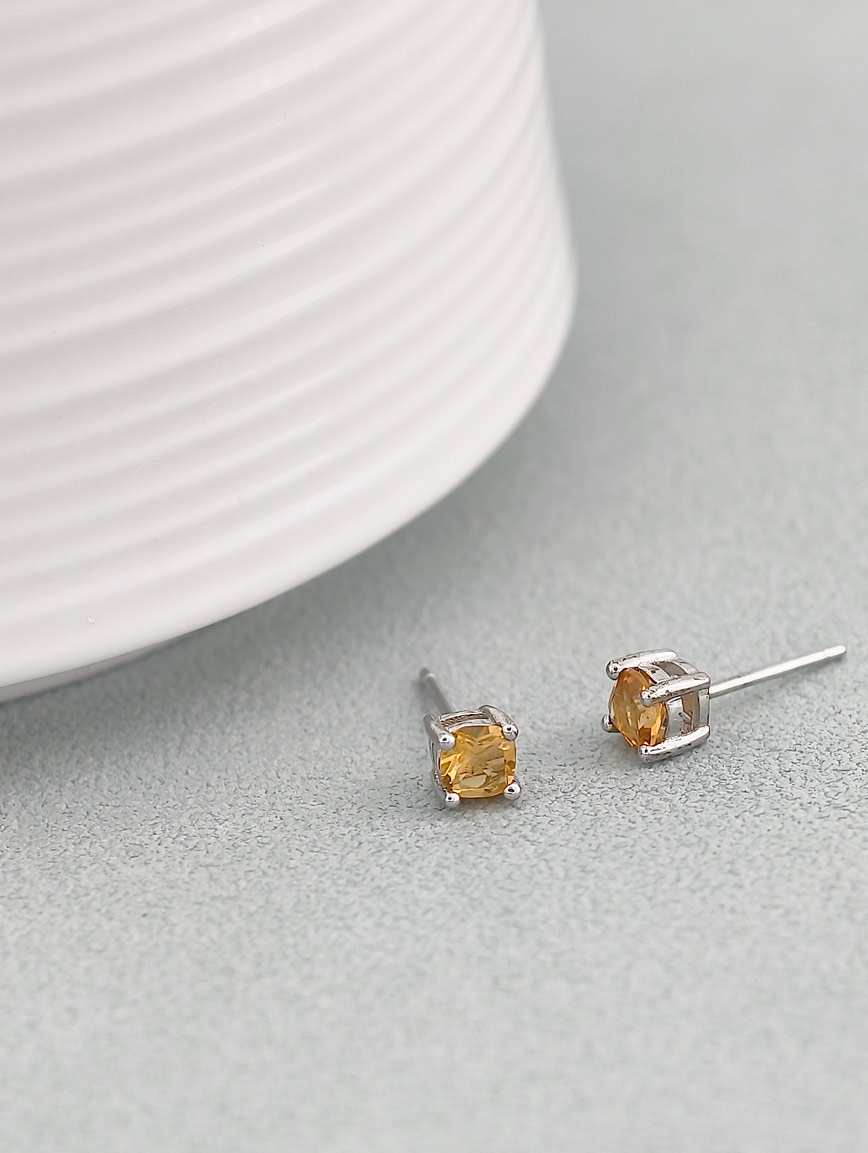 Natural Citrine Sterling Silver Earrings
