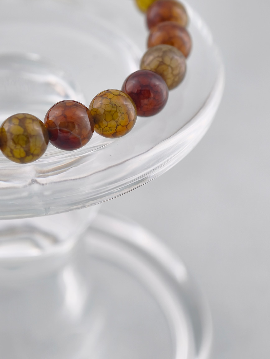 Natural Dragon Pattern Agate Bracelet