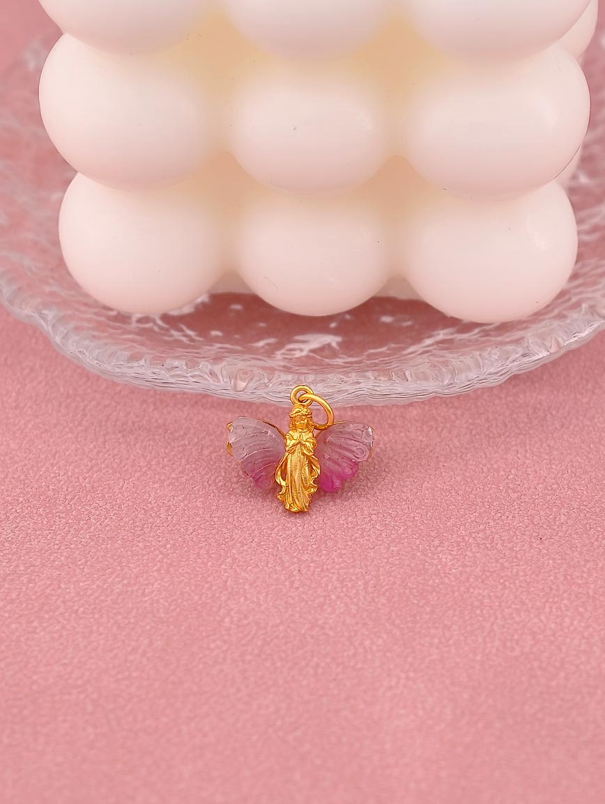 Natural Pink Tourmaline Sterling Silver Pendant