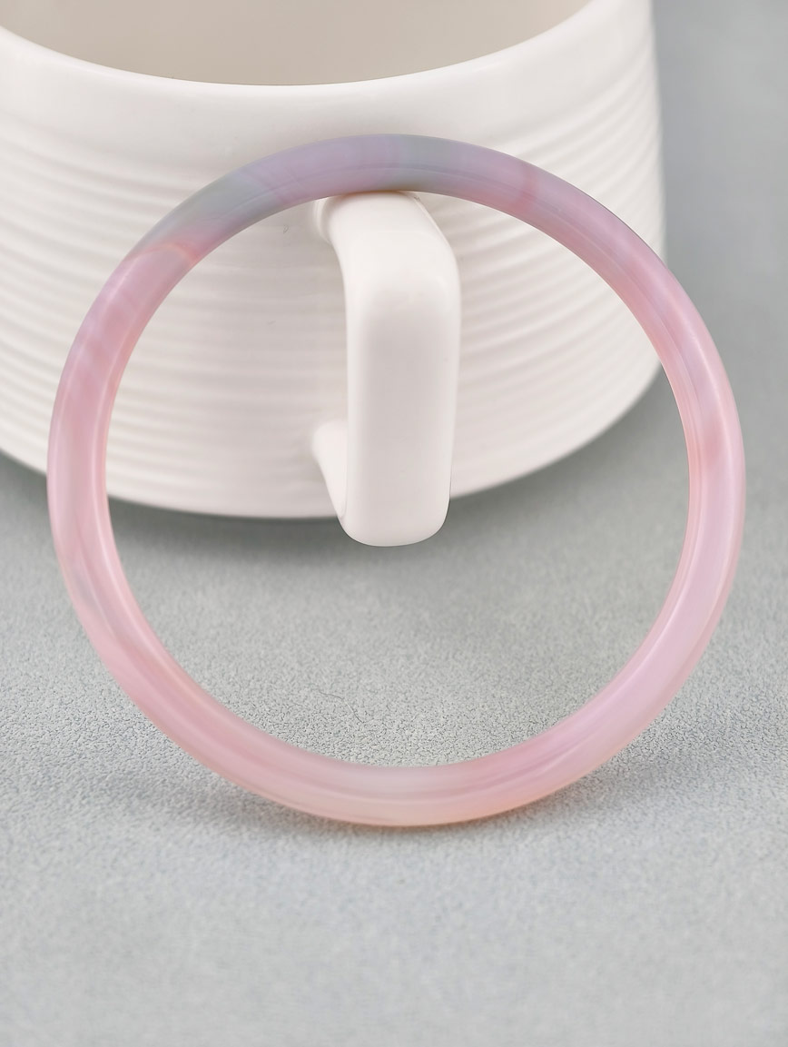 Natural Pink Chalcedony and Pink Agate Bracelet