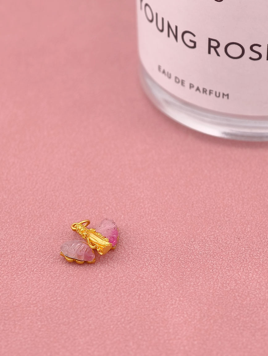 Natural Pink Tourmaline Sterling Silver Pendant