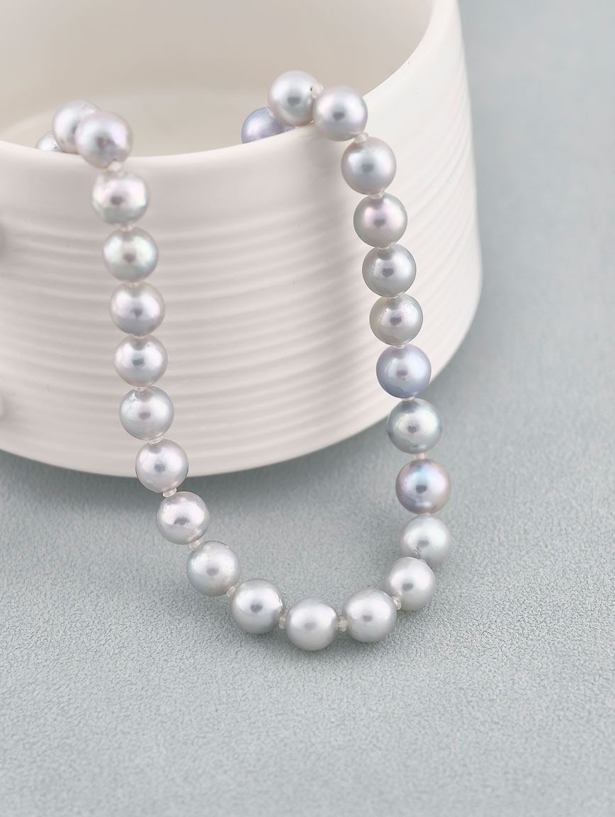 Gray Akoya Seawater Pearl Necklace