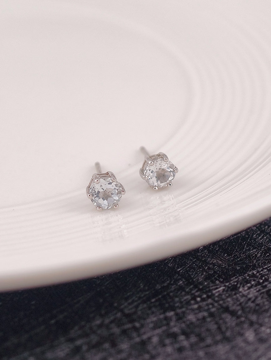 Natural Topaz Simple Style Sterling Silver Earrings