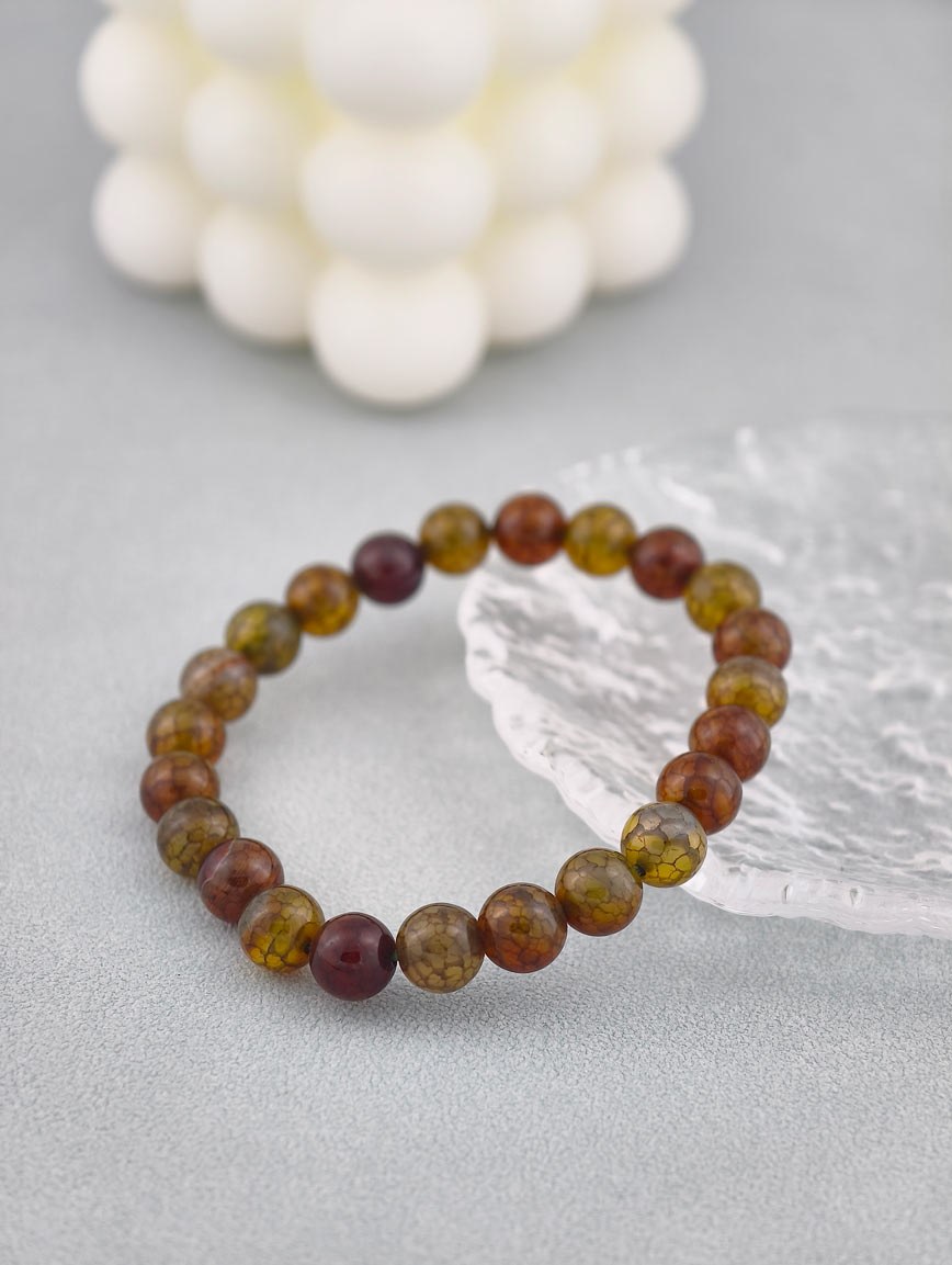 Natural Dragon Pattern Agate Bracelet