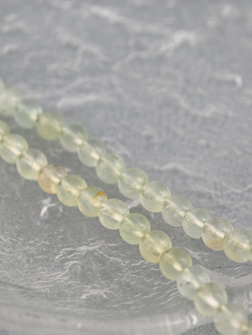 Natural Prehnite Three-Wrap Bracelet
