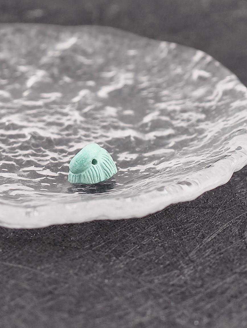 Natural Turquoise Lotus Pod Carving Key DIY Accessory