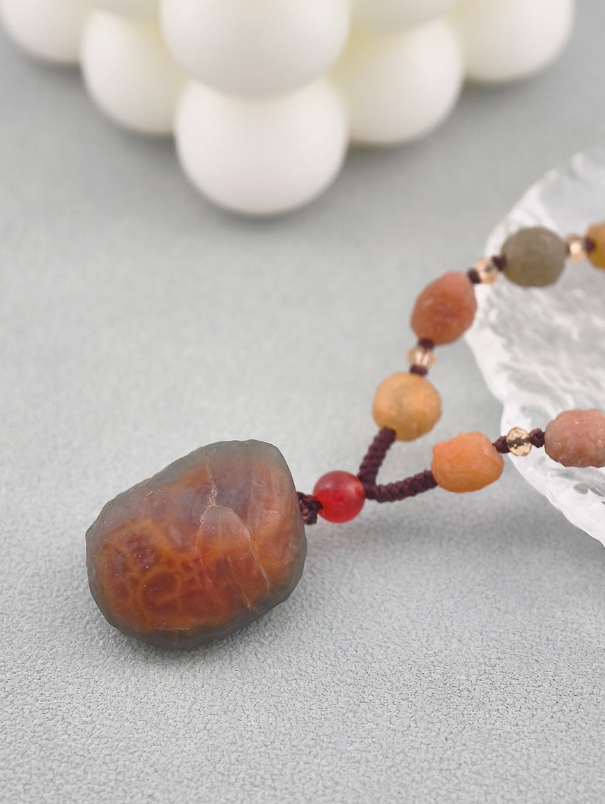 Natural Alxa Agate Necklace