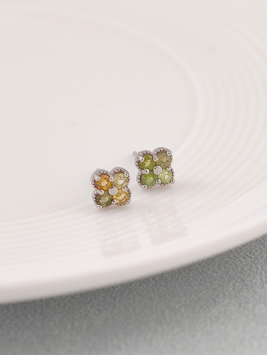 Natural Tourmaline Sterling Silver Earrings