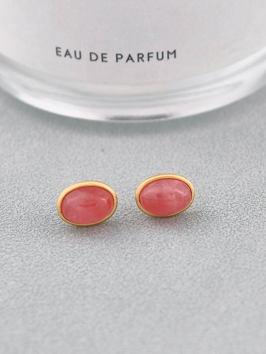 Natural Rhodochrosite Sterling Silver Earrings