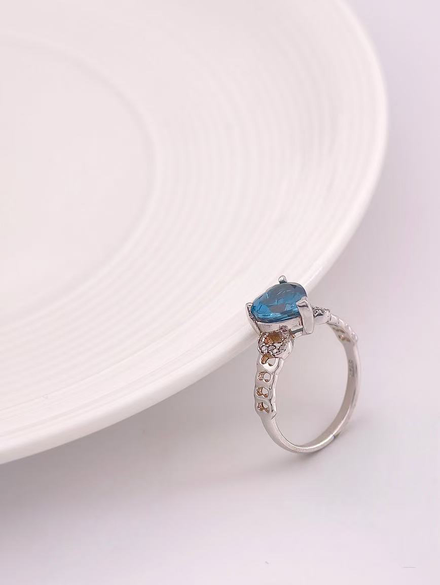 Natural Heart Shaped Topaz Ring