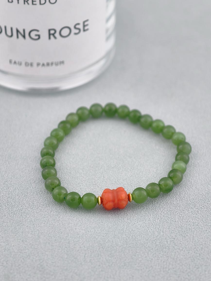 Natural Jasper and South Red Agate Simple Style Bracelet
