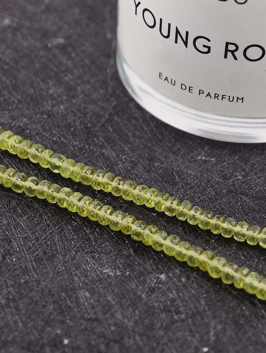 Freshwater Pearl and Peridot 14K Gold Inlaid Necklace