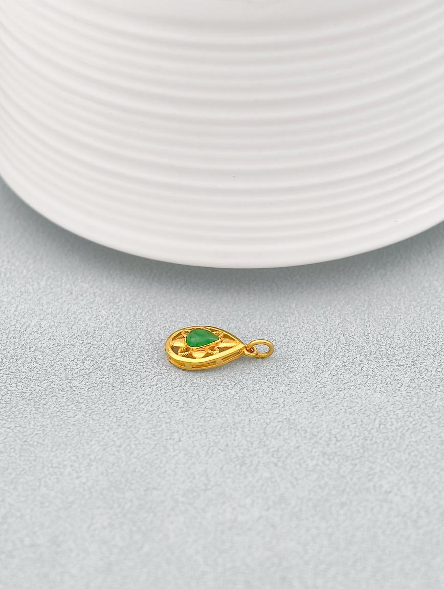 18K Gold Natural Jadeite Design Style Pendant