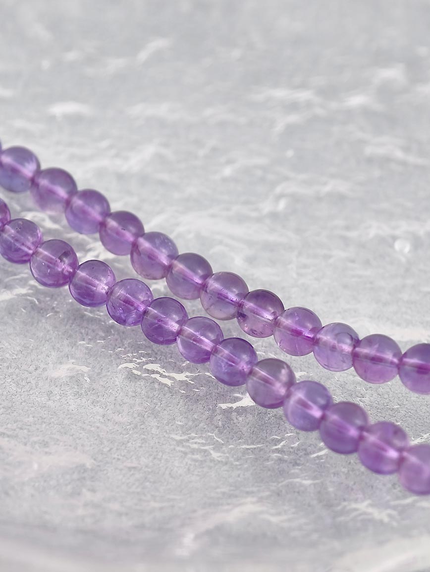 Natural Amethyst Three-Wrap Bracelet