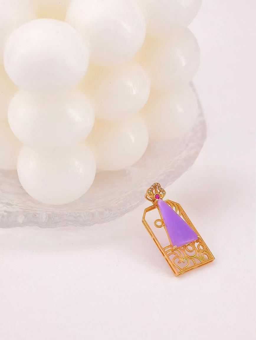18K Gold Sugilite Pendant