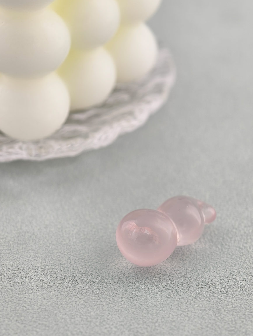 Natural Rose Quartz Gourd DIY Accessory