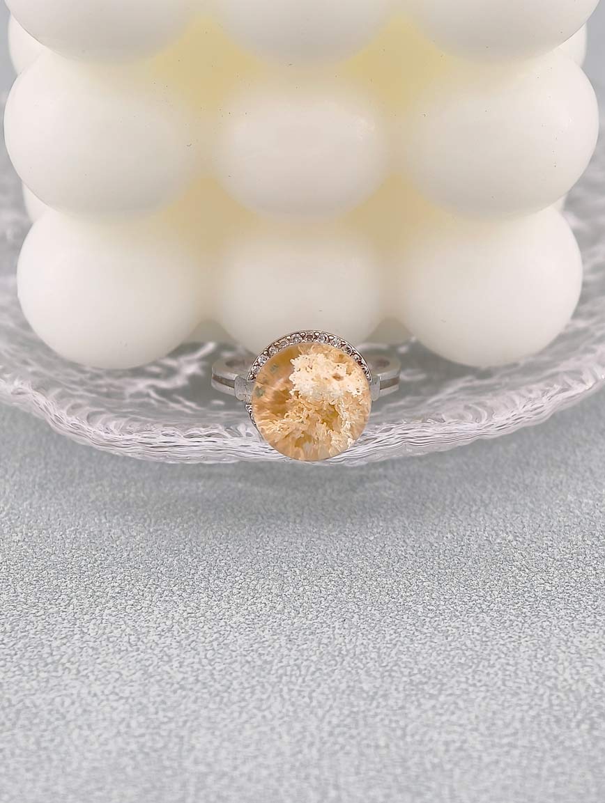 Natural White Phantom Simple Ring