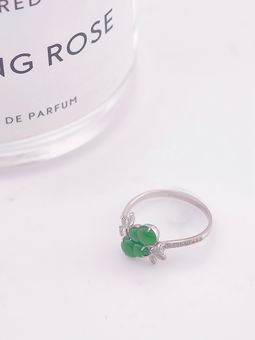 Natural Double Gourd Jadeite Ring