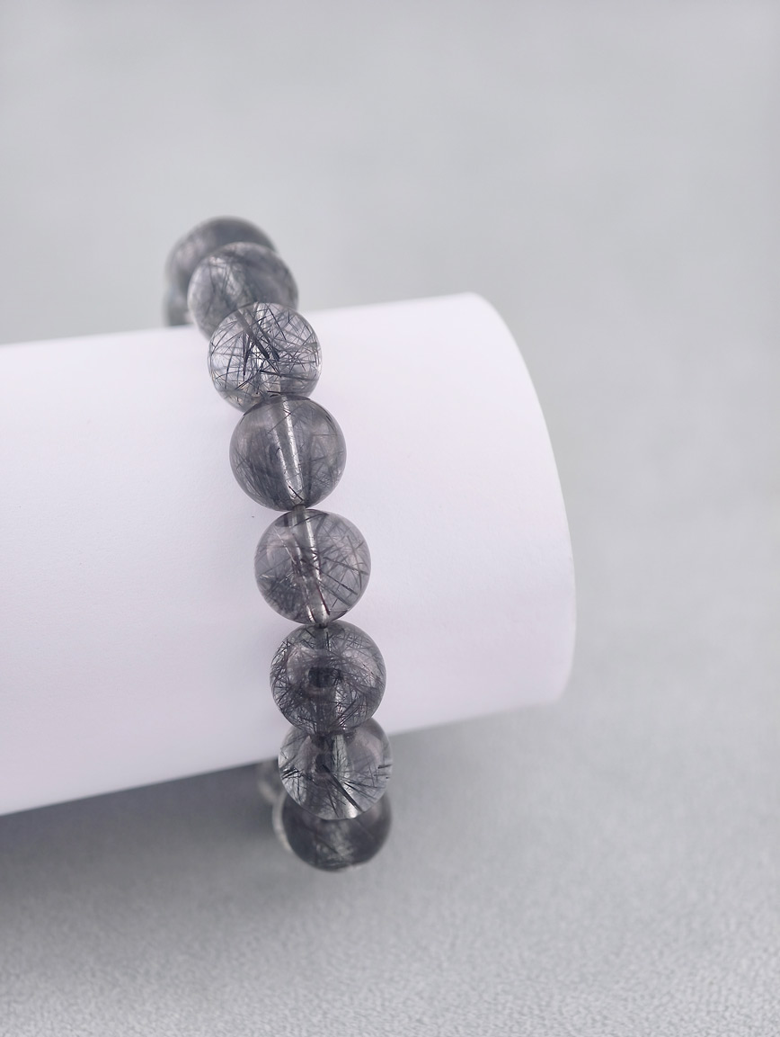 Natural Black Rutilated Quartz Energy Bracelet