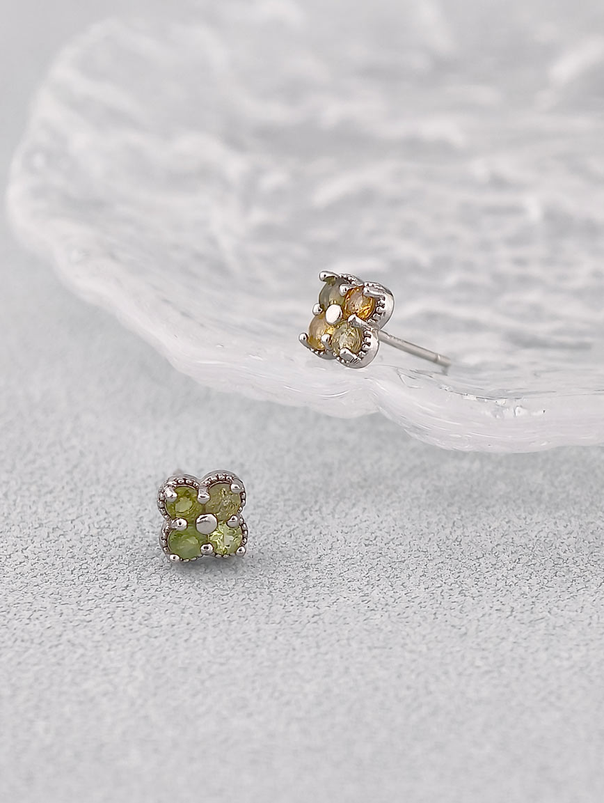 Natural Tourmaline Sterling Silver Earrings