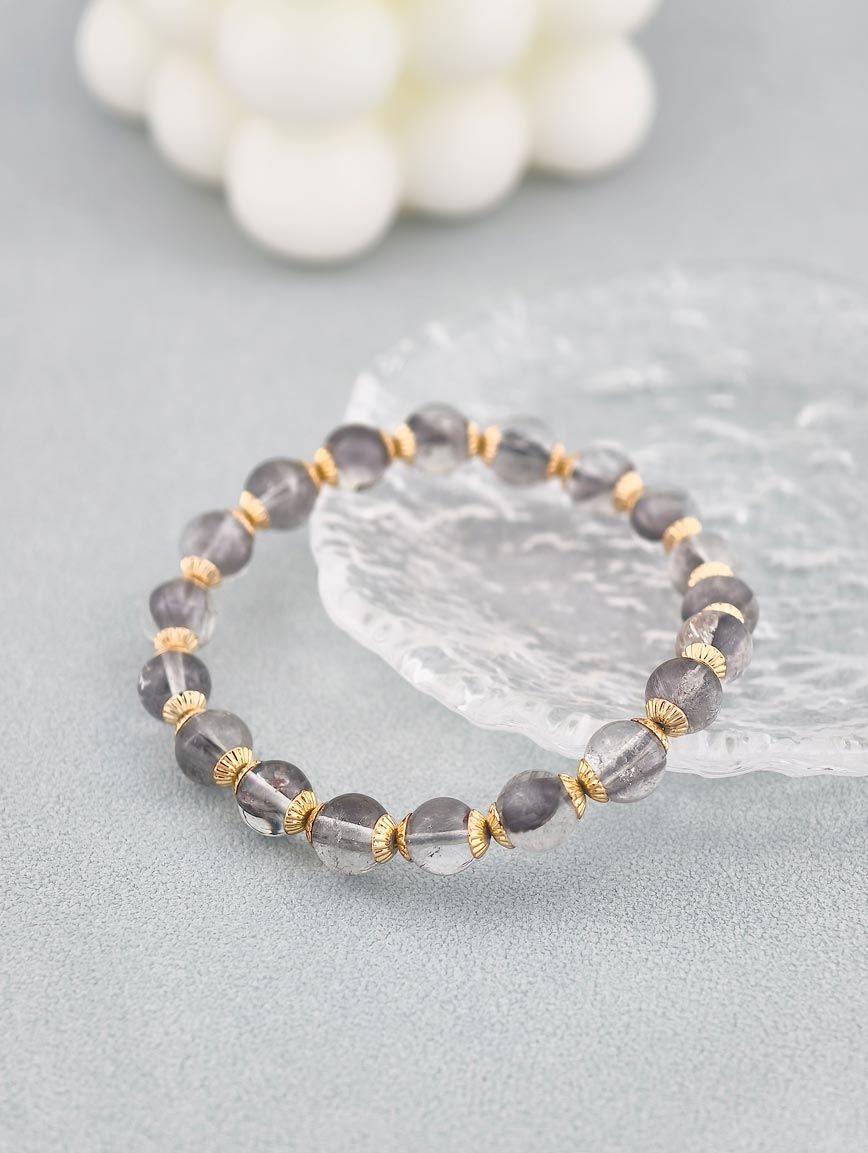 Natural Silver Rutilated Quartz Energy Bracelet