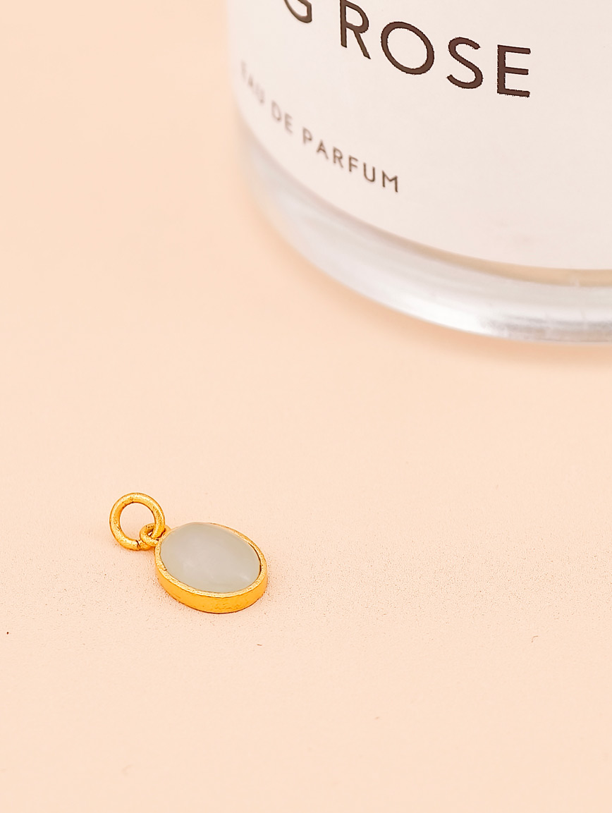 Natural White Jadeite Sterling Silver Pendant