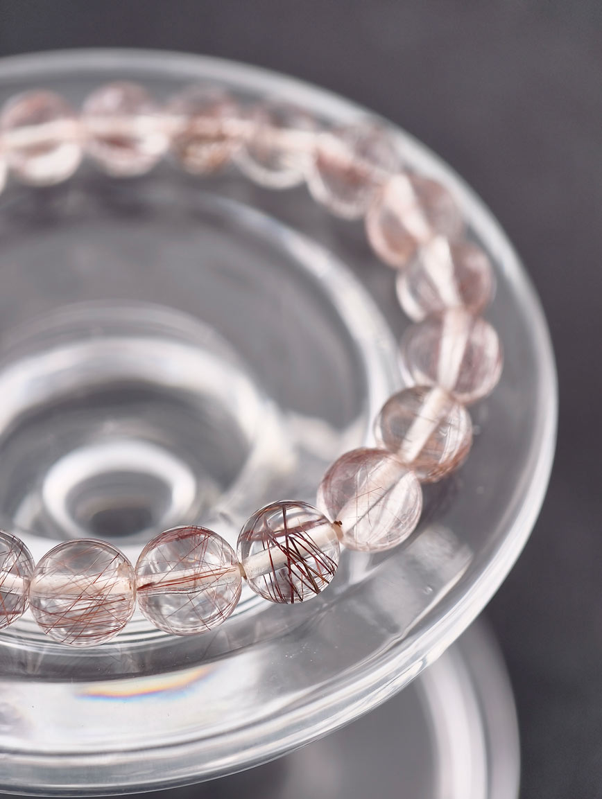 Natural Copper Rutilated Quartz Energy Bracelet
