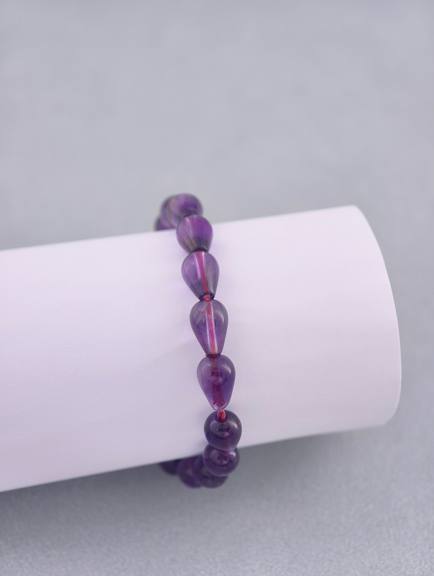 Natural Drop Shaped Amethyst Bracelet