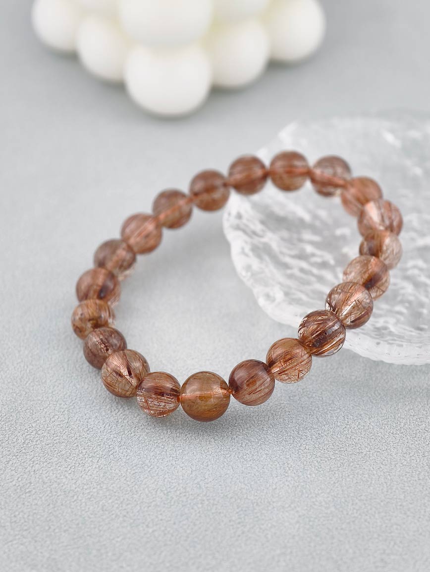 Natural Brazilian Copper Rutilated Quartz Energy Bracelet