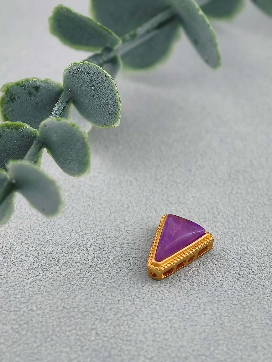 18K Gold Natural Sugilite Unique Style DIY Accessory
