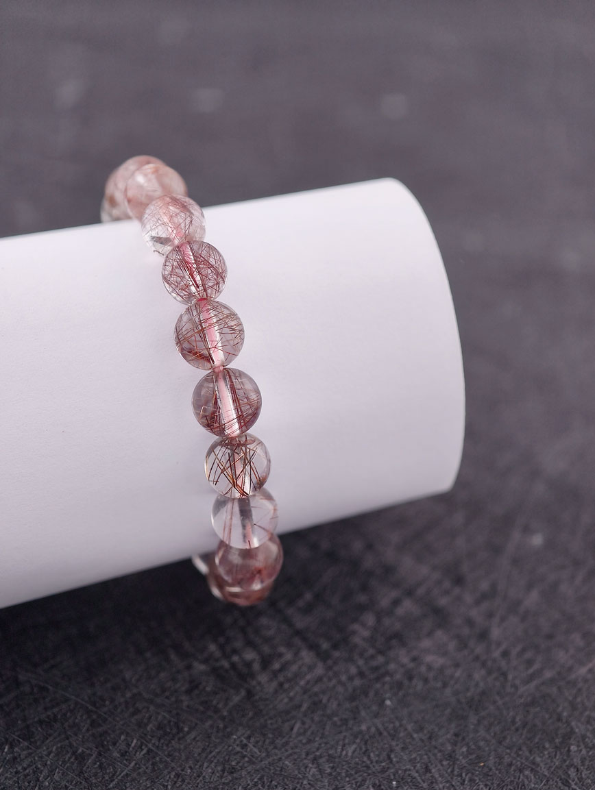 Natural Copper Rutilated Quartz Energy Bracelet