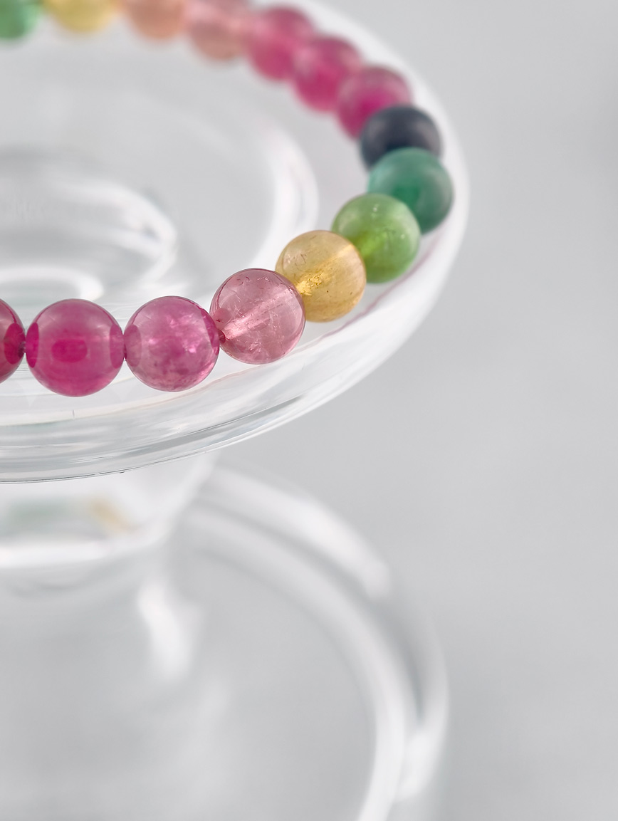 Natural Brazilian Old-Mine Rainbow Tourmaline Bracelet