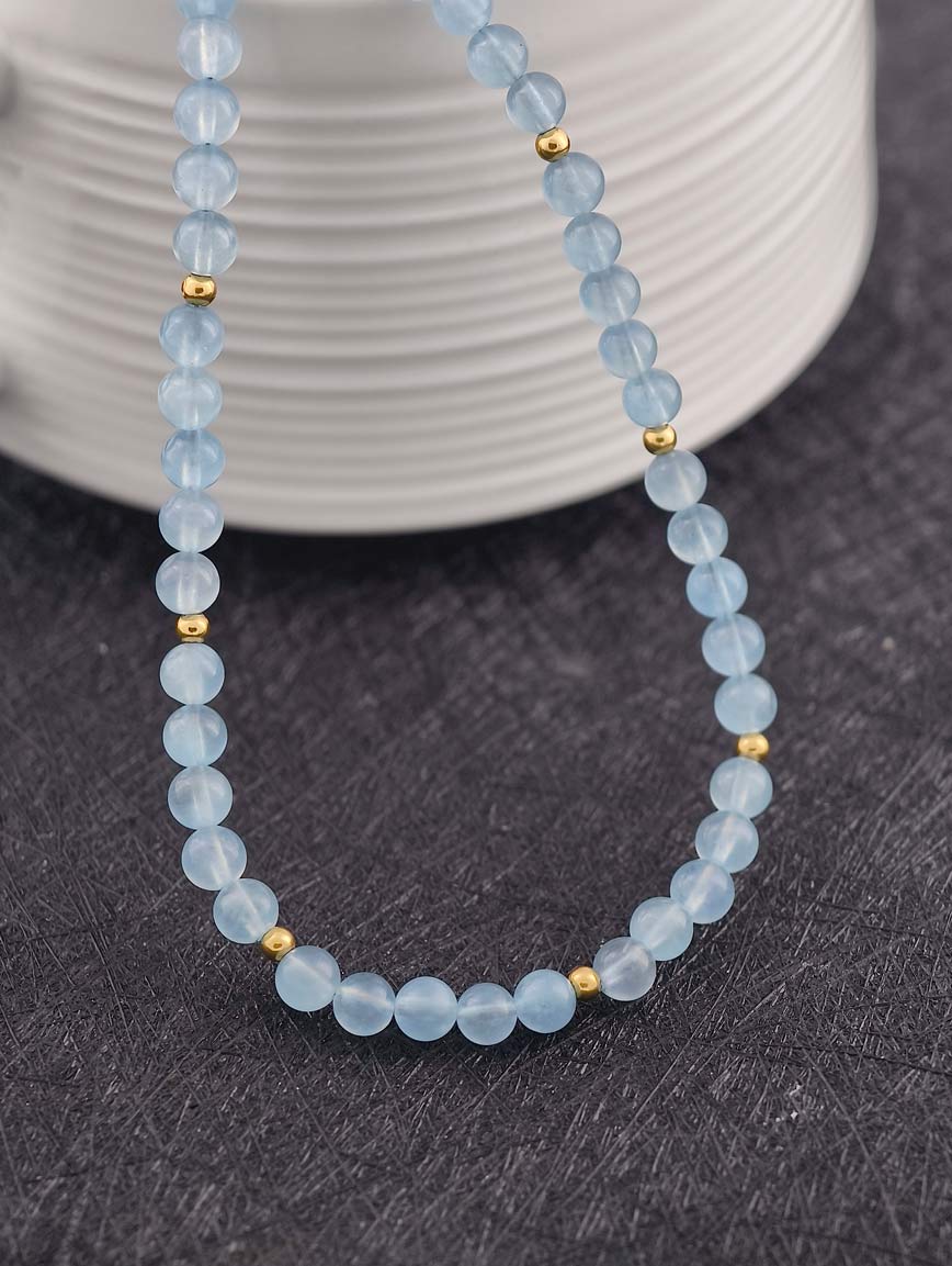 Natural Aquamarine Exquisite Style Necklace