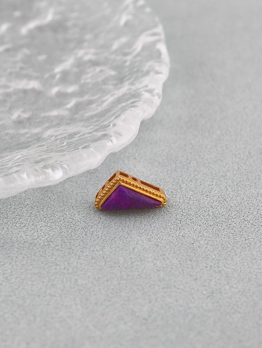 18K Gold Inlaid Sugilite Unique Style DIY Accessory