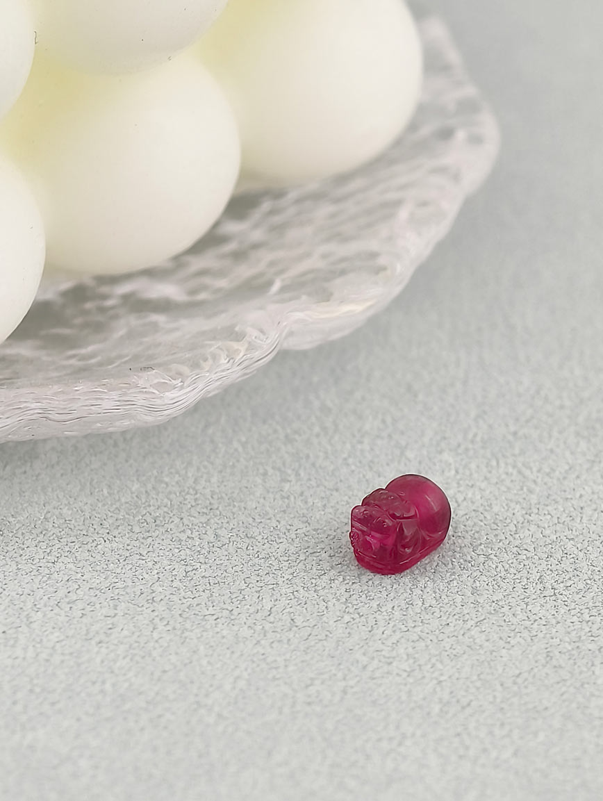 Natural Red Tourmaline Pixiu DIY Accessory