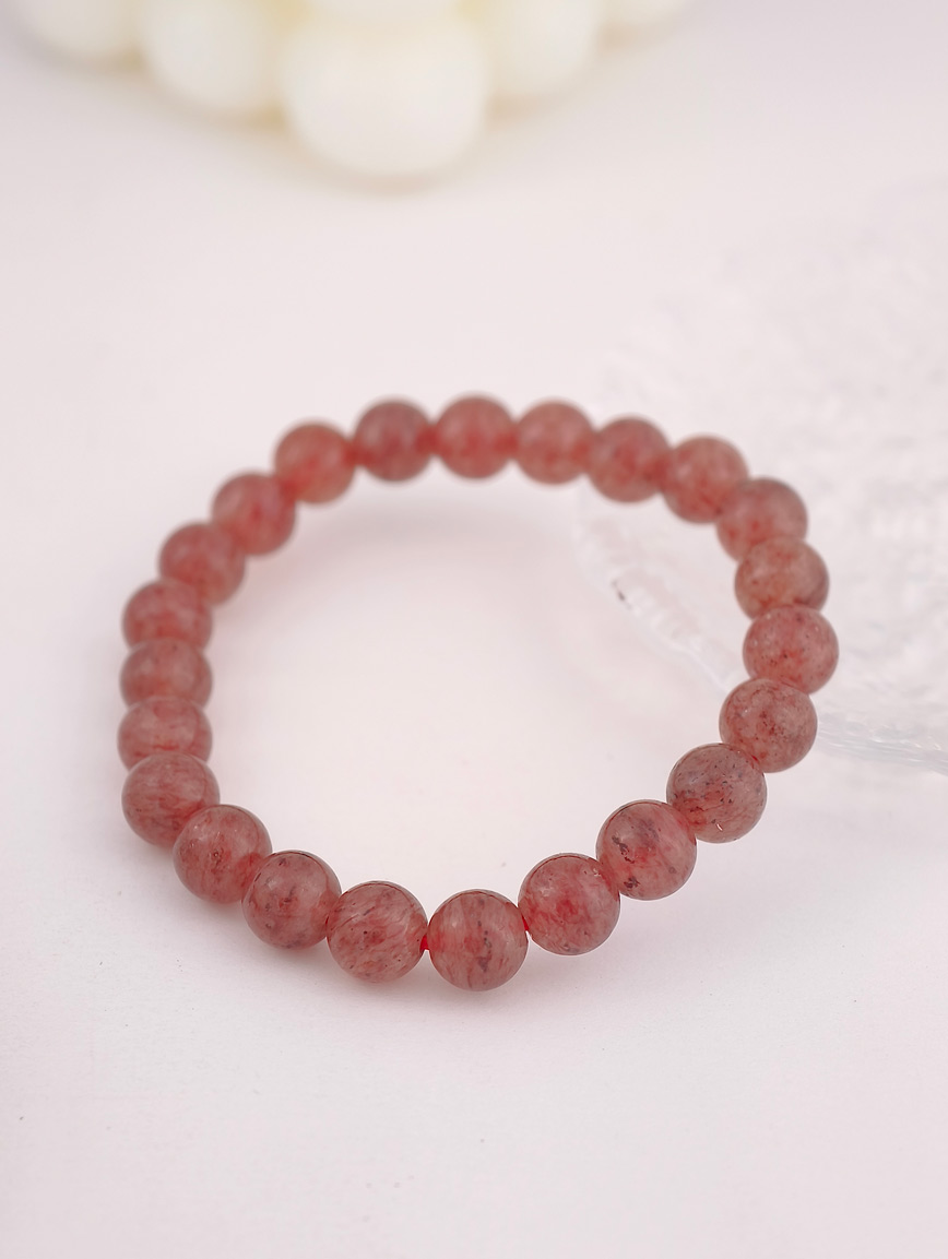 Natural Strawberry Quartz Simple Style Bracelet