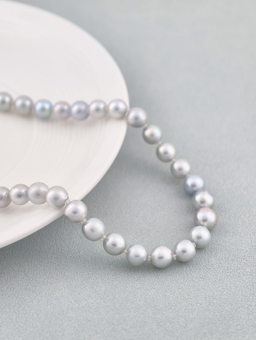 Gray Akoya Seawater Pearl Necklace